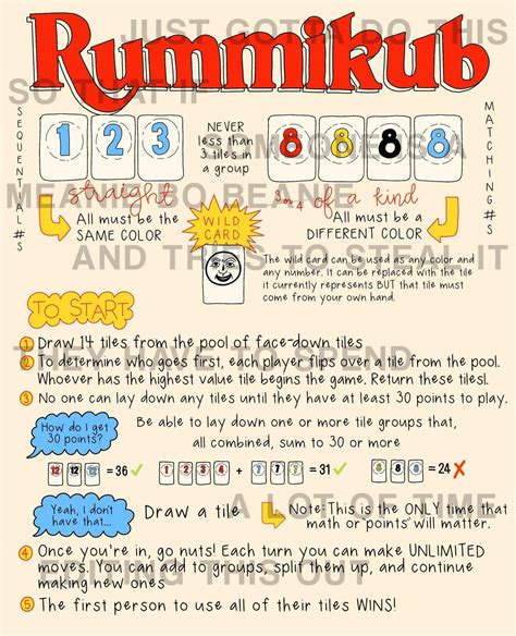 Rummikub Rules Printable